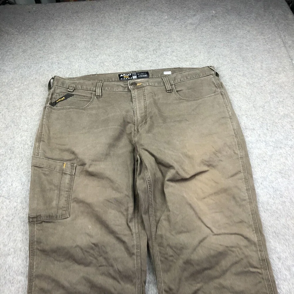 Ariat Rebar Pants Mens 40x32 Brown Canvas Carpenter Relaxed Straight Workwear M4